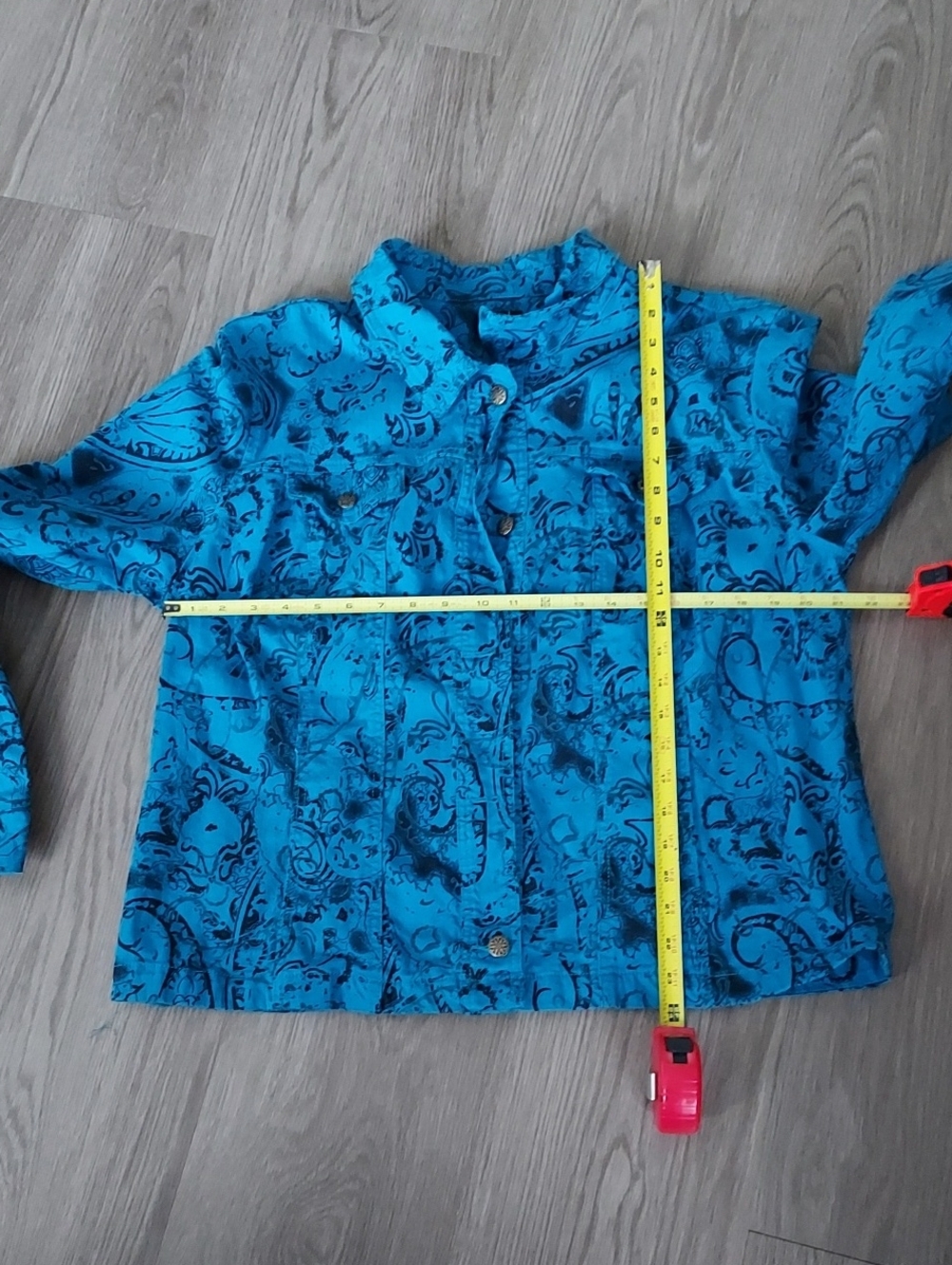 Erika Blue Patterned Button-Up Jacket - Picture 11 of 13